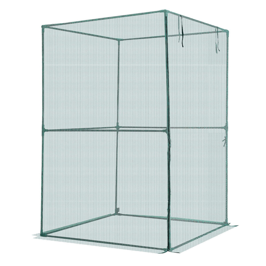 Crop Cage, 3.9 x 3.9 x 5.9 ft Plant Protection Tent with Zippered Door, Wind-Resistant Tall Crop Cage, Easy to Install, Outdoor Raised Bed Cover, Tomato Plant Netting for Garden Patio Lawn