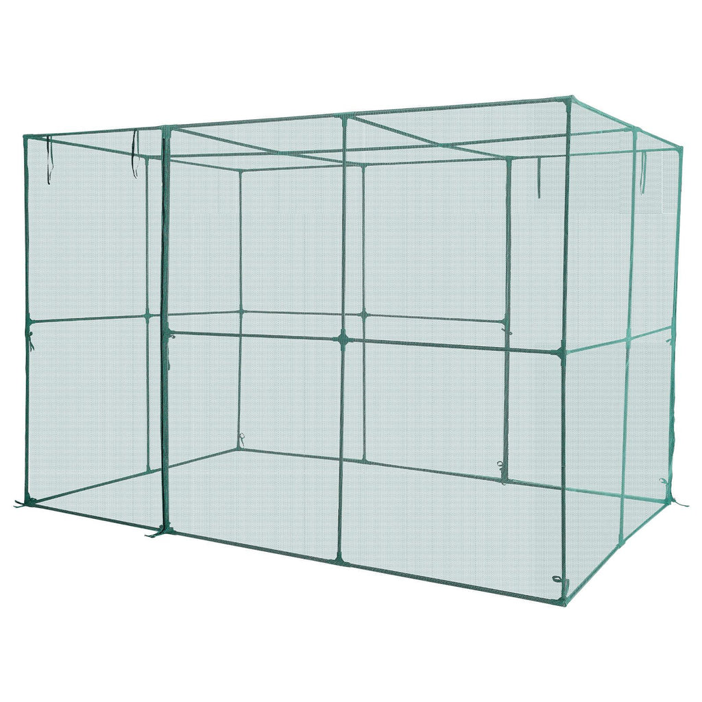 Crop Cage, 9.5 x 6.36 x 6.36 ft Plant Protection Tent with Zippered Door, Wind-Resistant Tall Crop Cage, Easy to Install, Outdoor Raised Bed Cover, Tomato Plant Netting for Garden Patio Lawn