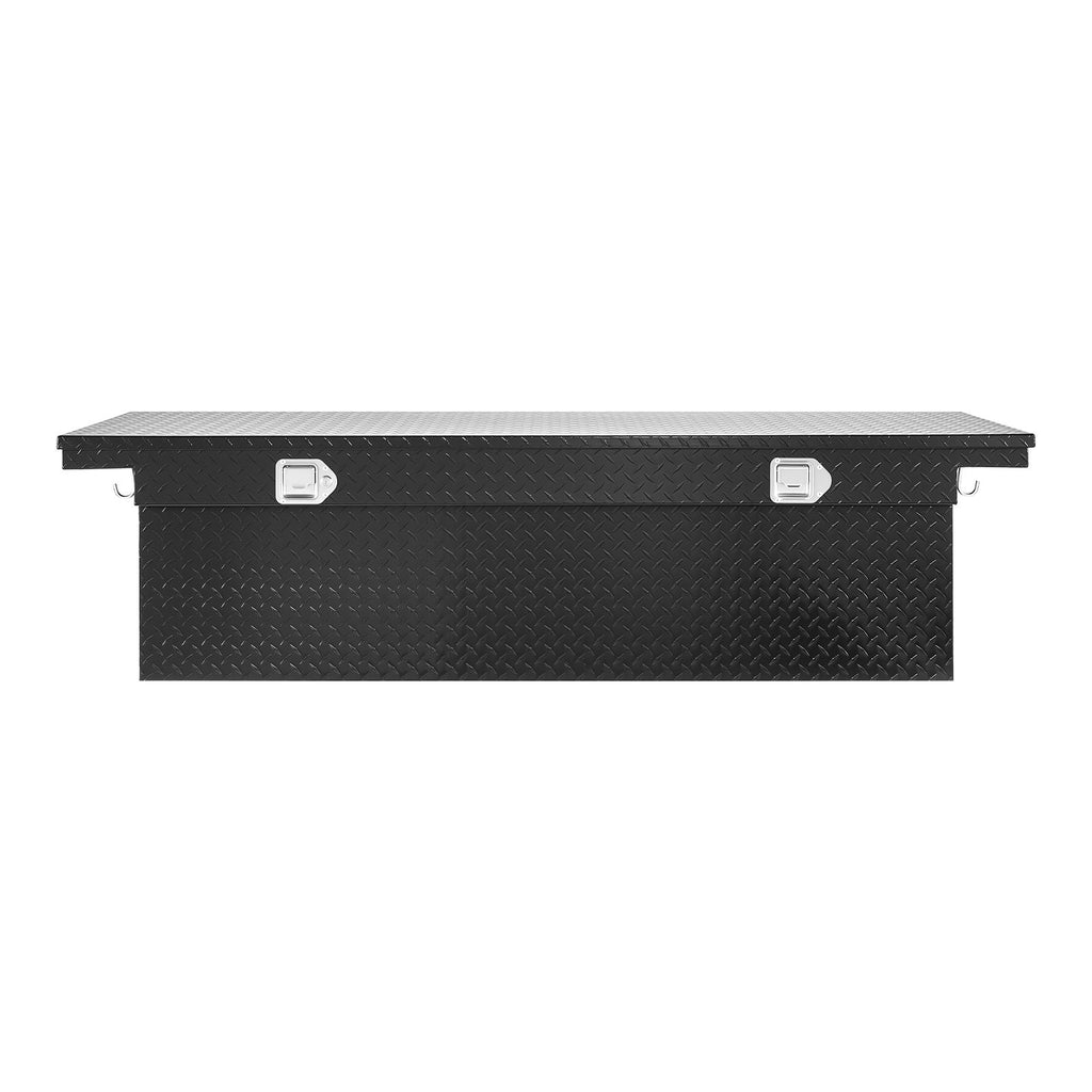 Crossover Truck Tool Box, 69x20x18 In, Heavy Duty Aluminum Toolbox with Diamond Texture, Pick Up Truck Bed RV Trailer Toolbox, Waterproof Storage Organizer with Lock, Keys, Side Handles, Black