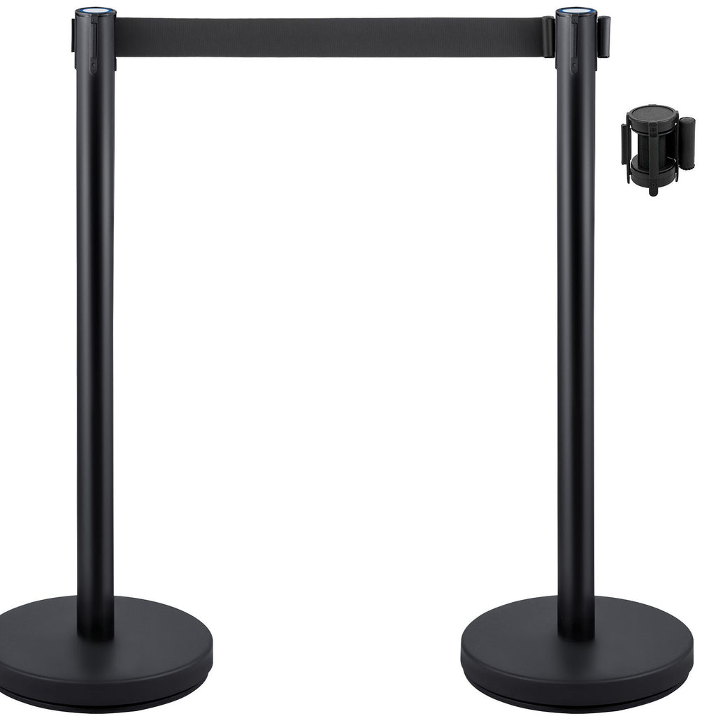 Crowd Control Stanchions, 6-Pack Crowd Control Barriers with 3PCS 6.5FT Retractable Belt, Stanchion Posts Queue Pole for Crowd Control Barriers, Easy Assembly