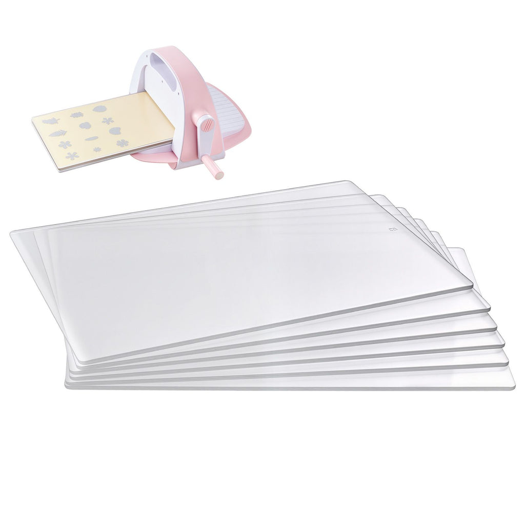 Cutting Plates, 6 Pcs, 12.13 x 8.5 x 0.12 in, Clear Polycarbonate Material, Die Cut Pads Compatible with Die Cutting and Embossing Machine KM-1885, for Scrapbooking and Card Making