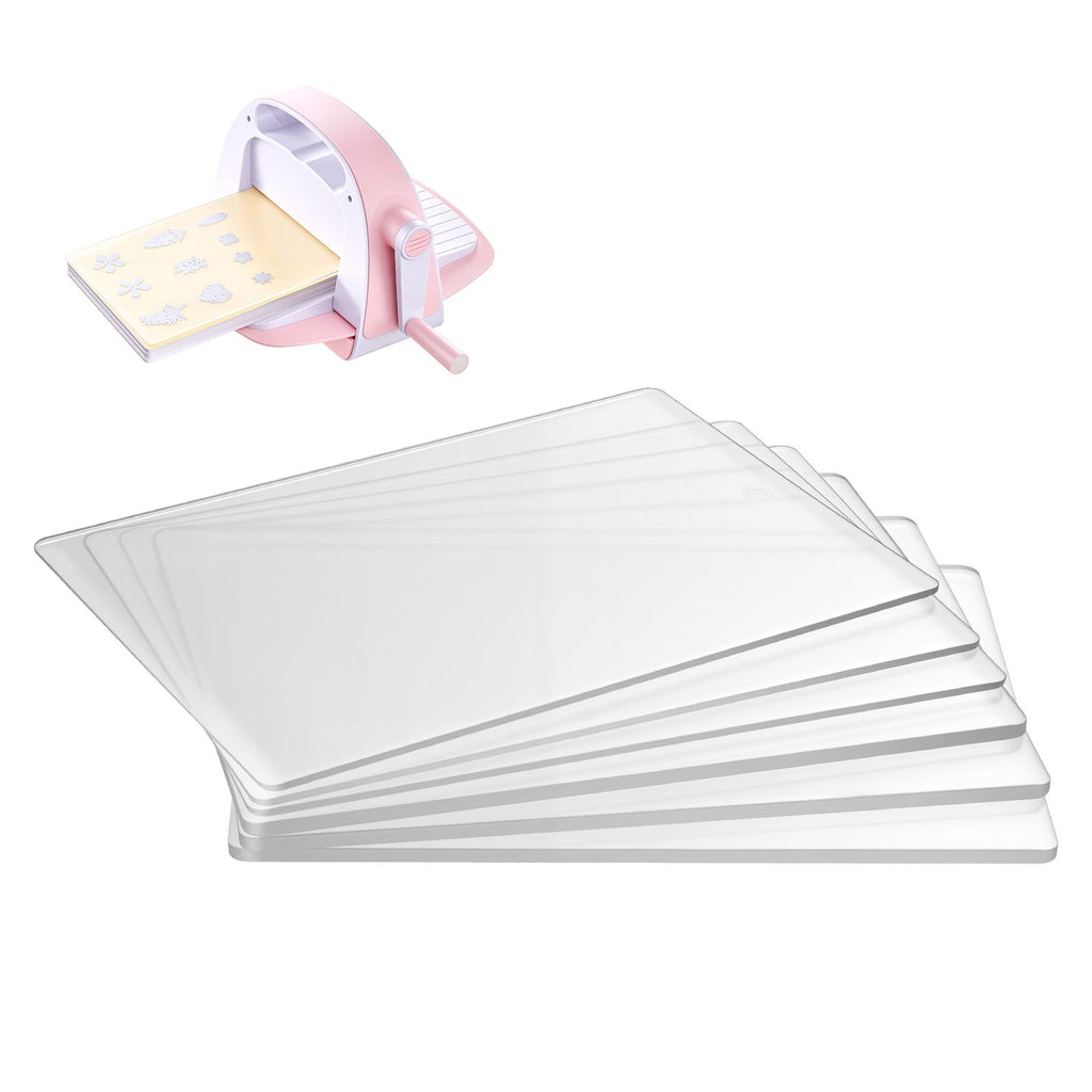 Cutting Plates, 6 Pcs, 8.86 x 6.14 in, Clear Polycarbonate Material, Die Cut Pads Compatible with Die Cutting and Embossing Machine KM-1860, for Scrapbooking, Card Making, Crafting