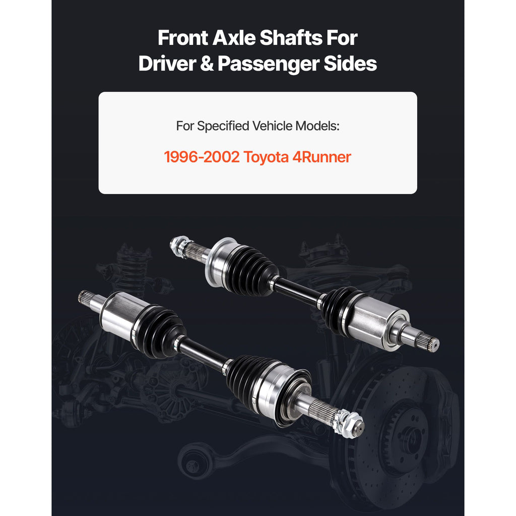 CV Axle Shaft Assembly, 2 Pieces Front Left & Right (Driver and Passenger Side), Automotive Replacement CV Joint Axles Pair Compatible with 1996-2002 Toyota 4Runner, Alloy Steel & Carbon Steel image 2
