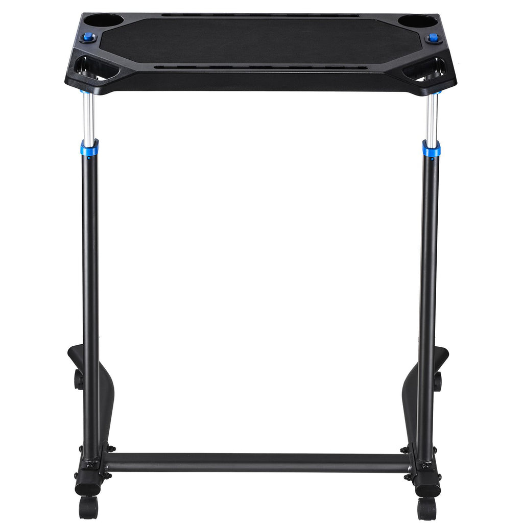Cycling Desk, Mobile Foldable Multi-Functional Bike Trainer & Treadmill Desk with Lockable Wheels, Non-Slip Multi-Slot Bike Trainer Fitness Desk with Handle Bar, Fit for Home Office Exercise
