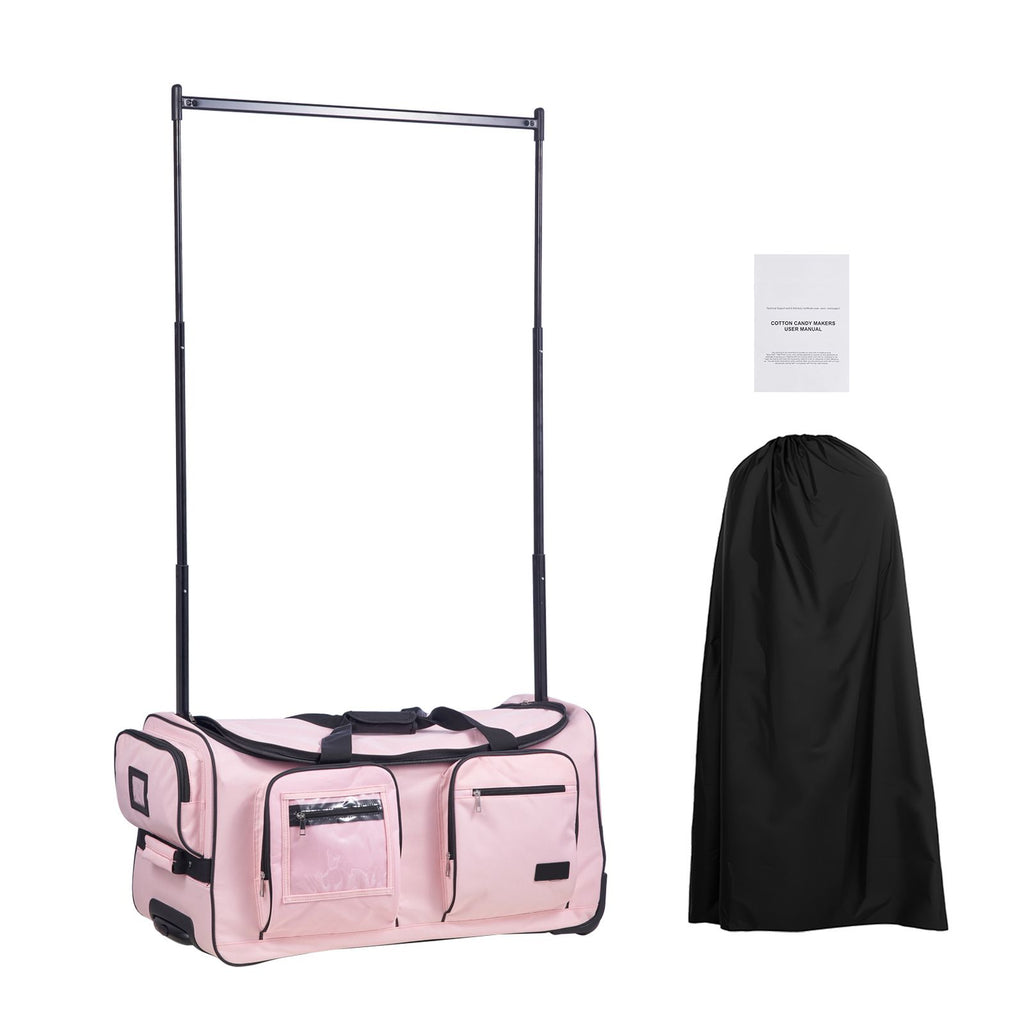 Dance Bag with Garment Rack, 29 Inch Rolling Dance Duffel, with Wheels, USB Port, Height Adjustable Clothes Rack, Privacy Protection Curtain, Ideal for Travel and Competitions, Matte Pink