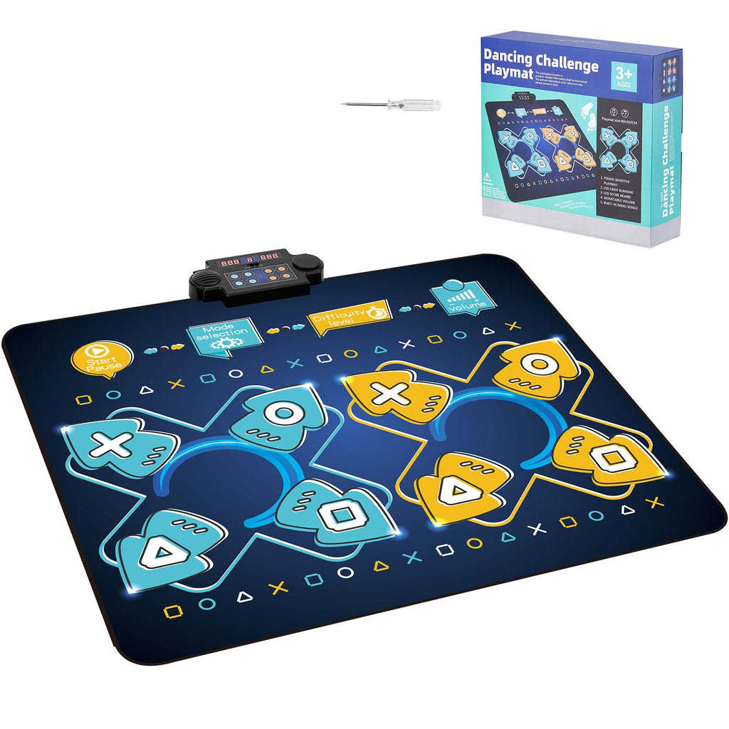 Dance Mat, 8-Button Dance Mixer Rhythm Step Play Mat, Electronic Dance Pad with Single/Two Player Modes, Adjustable Volume, Built-in Music, 8 Challenge Levels, Toys Gifts for 3+ Year Old Girls