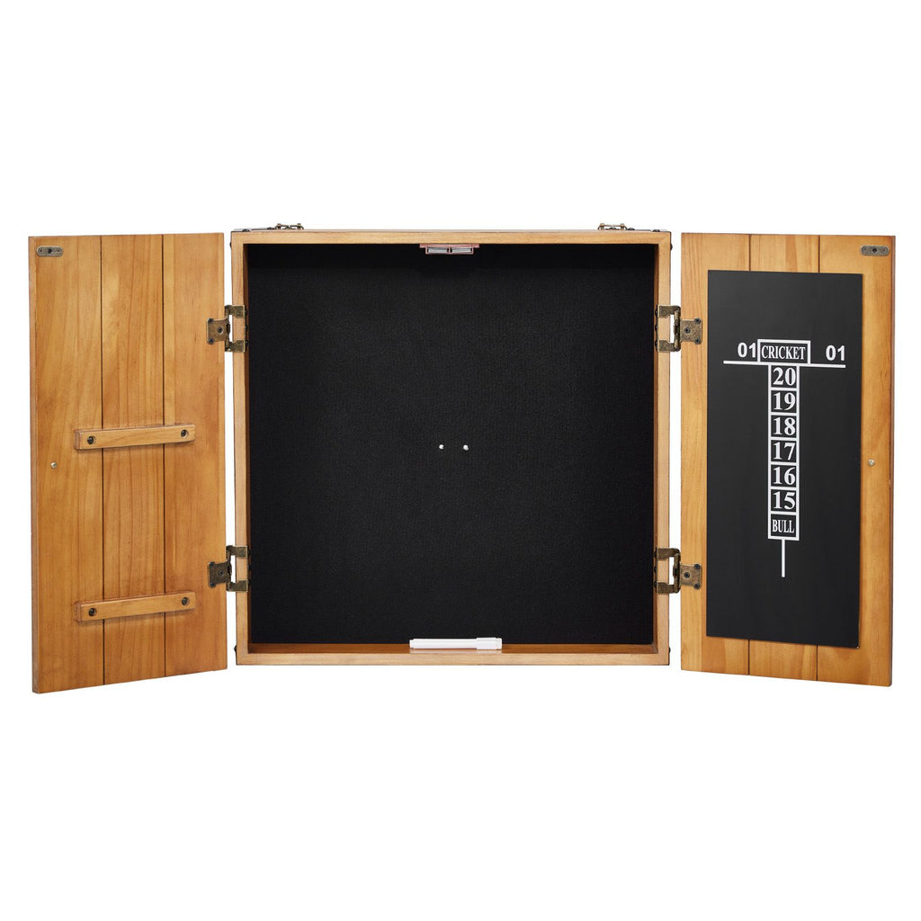 Dartboard Cabinet, Solid Wood Dartboard Cabinet Set, Official Size Hideaway Cabinet with Socreboard and Accessories, Features Easy Assembly, Perfect for Cricket Games (Dartboard Not Included)