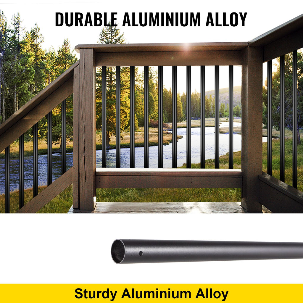 Deck Balusters, 51 Pack Metal Deck Spindles, 32\"x0.75\" Staircase Baluster with Screws, Aluminum Alloy Deck Railing for Wood and Composite Deck, Circle Baluster for Outdoor Stair Deck Porch image 2