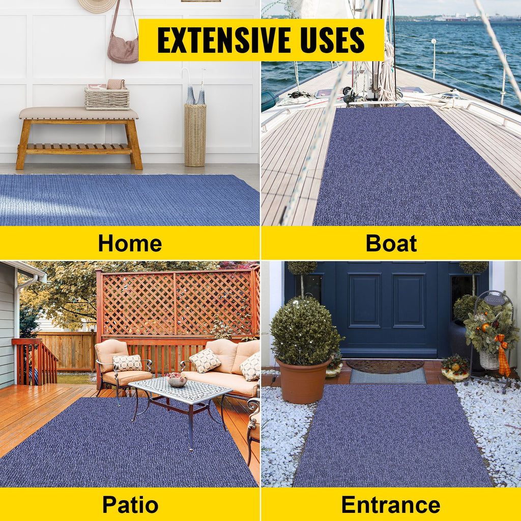 Deep Blue Marine Carpet 6 ft x 29.5 ft Marine Carpeting Marine Grade Carpet for Boats with Waterproof Back Outdoor Rug for Patio Porch Deck Garage Outdoor Area Rug Runner Non-Slide Porch Rug