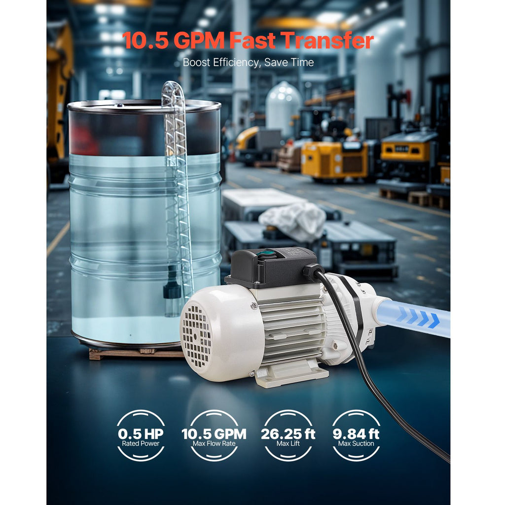 DEF Transfer Pump, 10.5 GPM, Diaphragm Irrigation Self Priming Electric Water Pump for Diesel Exhaust Fluid Automotive Urea Oil, 110V, 375W, 26.25 ft Lift, for Liquid Transportation Refueling image 2