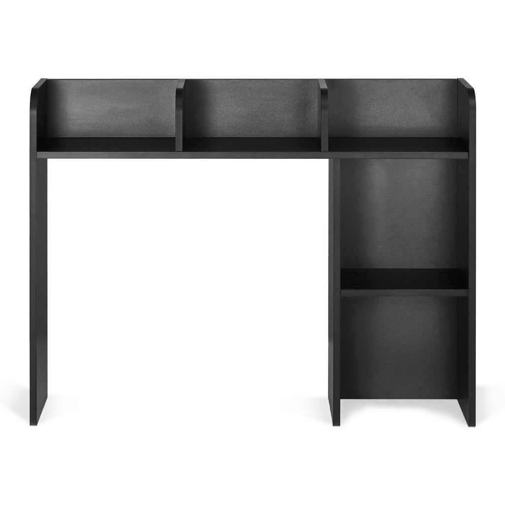Desktop Bookshelf, 2-Tier Desktop Storage Organizer, 37.2" x 9.5" x 28.9" Office Storage Rack Wood Display Shelf, Desktop Bookshelf Hutch with Anti-Slip Feet Pads, for Office, Home & Dorm, Black
