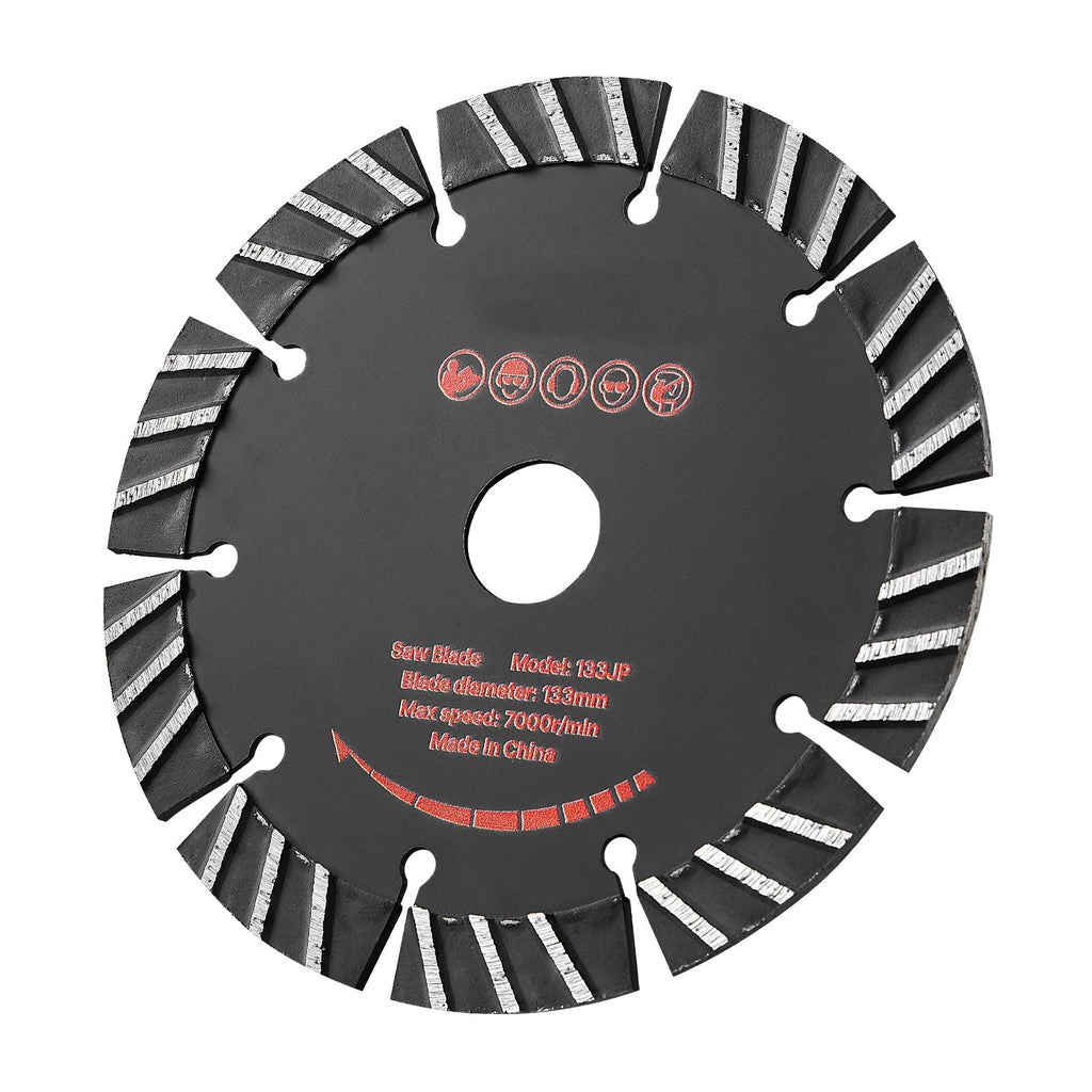 Diamond Blades 5.24 inch, 5-Pack Wall Chaser Saw Blade Cutting Blade, 0.79 in Arbor, High-Hardness Diamond Segments, 65Mn Steel Core, Dry Wet Cutting, Clean Edges for Concrete Brick Stone Cement