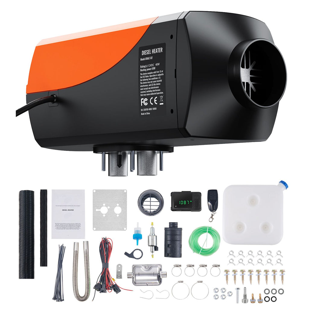 Diesel Heater 5KW, Diesel Air Heater with Bluetooth App Control, Automatic Altitude Adjustment, Remote Control and LCD, Diesel Parking Heater for RV Trailer Camper Van Boat