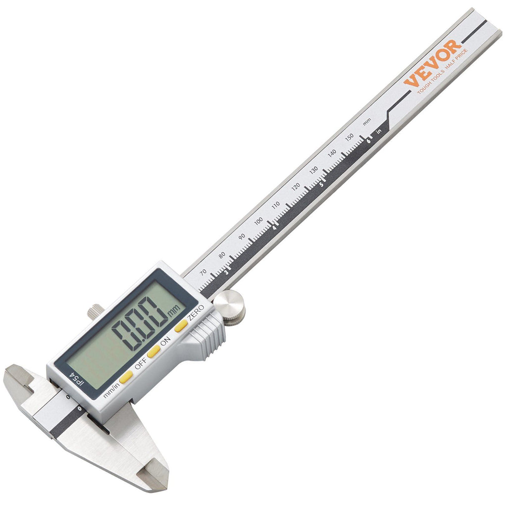 Digital Caliper, Calipers Measuring Tool 0-6", Electronic Micrometer Caliper with Large LCD Screen, IP54 Waterproof & 4 Measurement Modes, Inch and Millimeter Conversion, Two Batteries Included