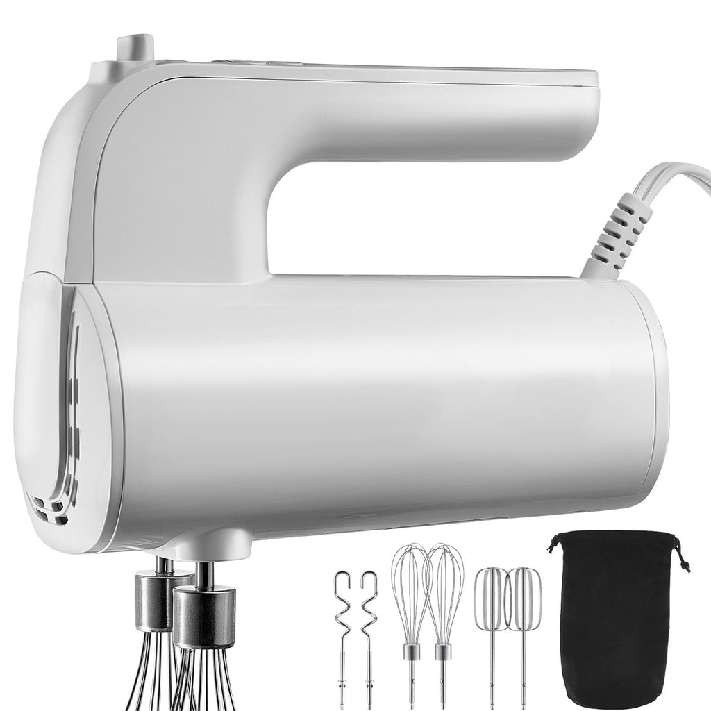 Digital Electric Hand Mixer, 5-Speed, 200W Portable Electric Handheld Mixer, with Turbo Boost Beaters Dough Hooks Whisk Storage Bag, Baking Supplies for Whipping Mixing Egg Cookie Cake Cream