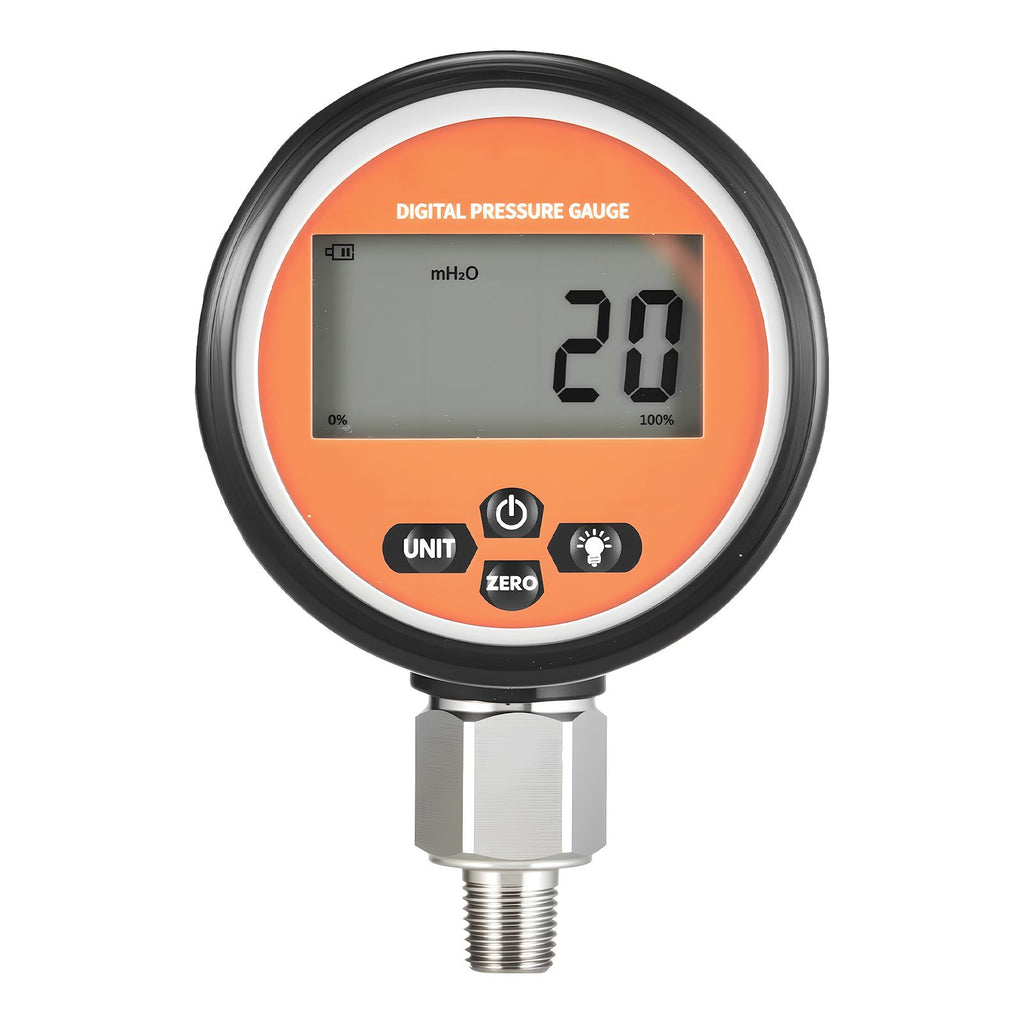 Digital Hydraulic Pressure Gauge, 0-10000 PSI (0-700 Bar) Hydraulic Pressure Sensor, Manometer Tester with 1/4 inch NPT Base Entry for Excavator Construction Machinery, Stainless Steel Housing