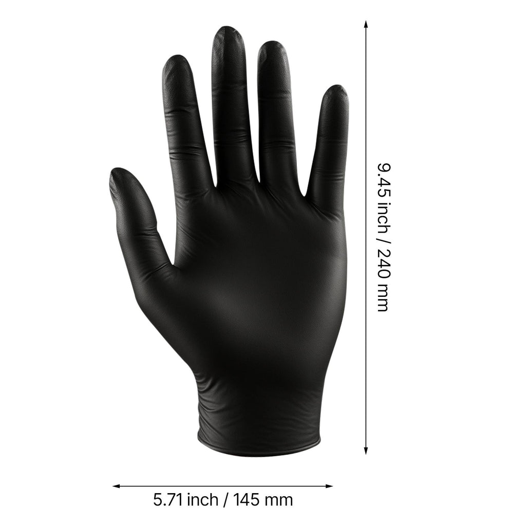 Disposable Gloves, 4.5 Mil Black Nitrile Gloves with Textured Fingertips, Latex & Powder-Free, Food-Grade, Puncture Resistance, Ideal for Medical Exams, Cooking and Cleaning, 1000 Count, Large