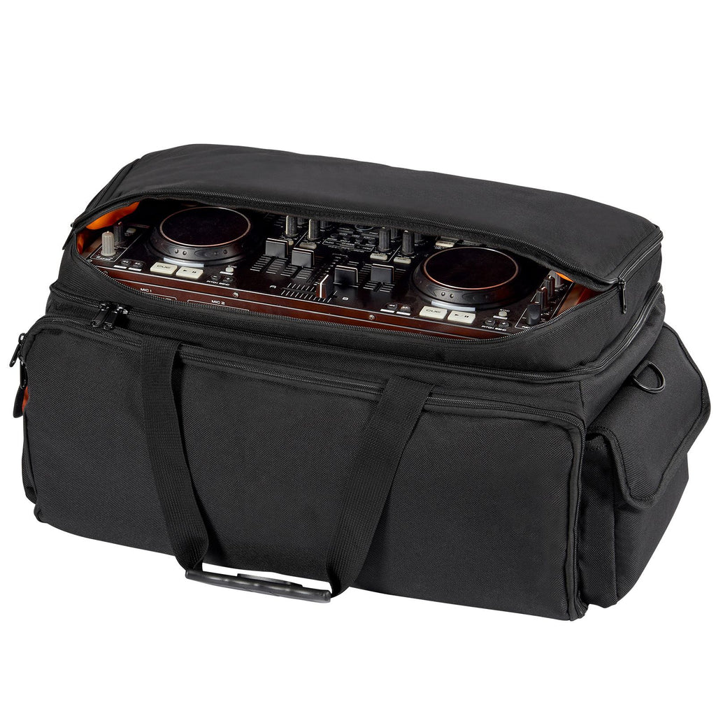 DJ Cable File Bag, 1200D Oxford Fabric, DJ Gig Bag with 9 Detachable Divider 4.92 ft Padded Shoulder Strap Plastic Bottom Pad, 23.6 x 11.8 x 12.7 in DJ Wire Bag for DJ Gear Musical Accessories