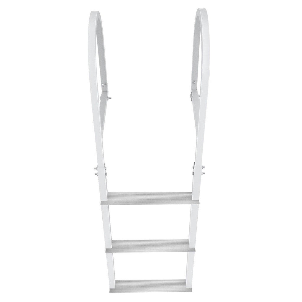 Dock Ladder, Removable 3 Steps, 500 lbs Load Capacity, Aluminum Alloy Pontoon Boat Ladder with 3.1'' Wide Step & Nonslip Rubber Mat, Easy to Install for Ship/Lake/Pool/Marine Boarding