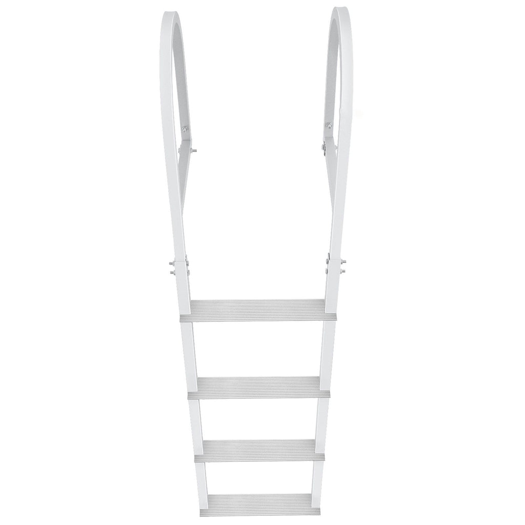 Dock Ladder, Removable 4 Steps, 500 lbs Load Capacity, Aluminum Alloy Pontoon Boat Ladder with 3.1'' Wide Step & Nonslip Rubber Mat, Easy to Install for Ship/Lake/Pool/Marine Boarding