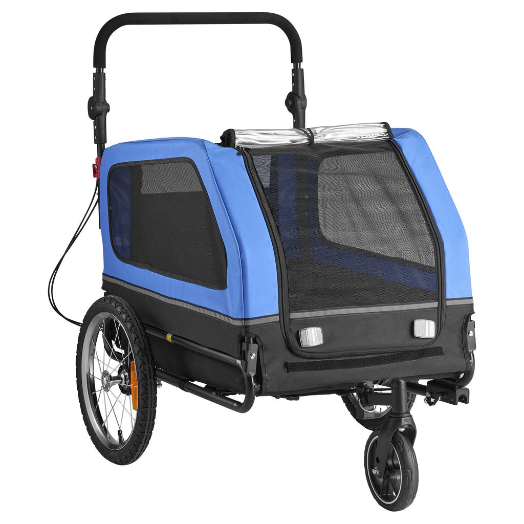 Dog Bike Trailer, Supports up to 88 lbs, 2-in-1 Pet Stroller Cart Bicycle Carrier for Small & Large Dogs, Easy Folding Frame with Quick Release Wheel, Universal Bicycle Coupler, Internal Leash
