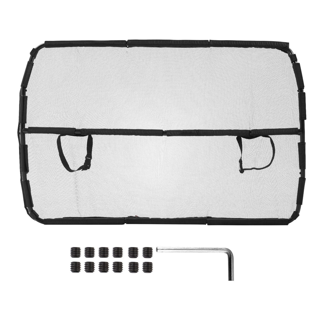 Dog Car Barrier, 50" Wide Car Divider for Front Seats Installation, Vehicle Pet Barrier with See Through Net Mesh, Universal-Fit Dog Car Barrier for Mid-sized Sedans, Trucks, and SUVs, Black