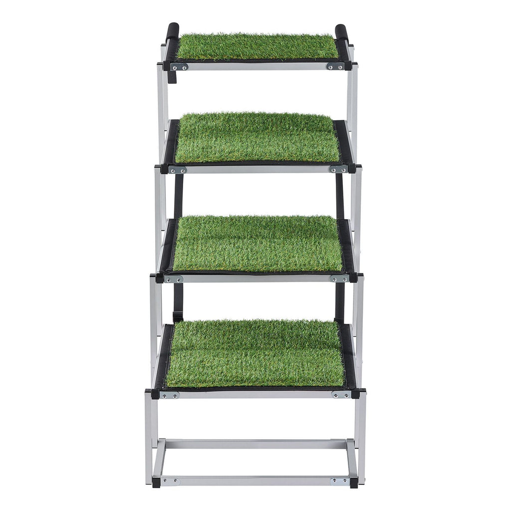 Dog Stairs for Car, 4 Steps Extra Wide Foldable Dog Ramp for Large Dogs with Non-Slip Surface, Portable Lightweight Pet Stairs Ladder for Car, SUV, Truck, High Bed, Sofa, Support up to 200 lbs