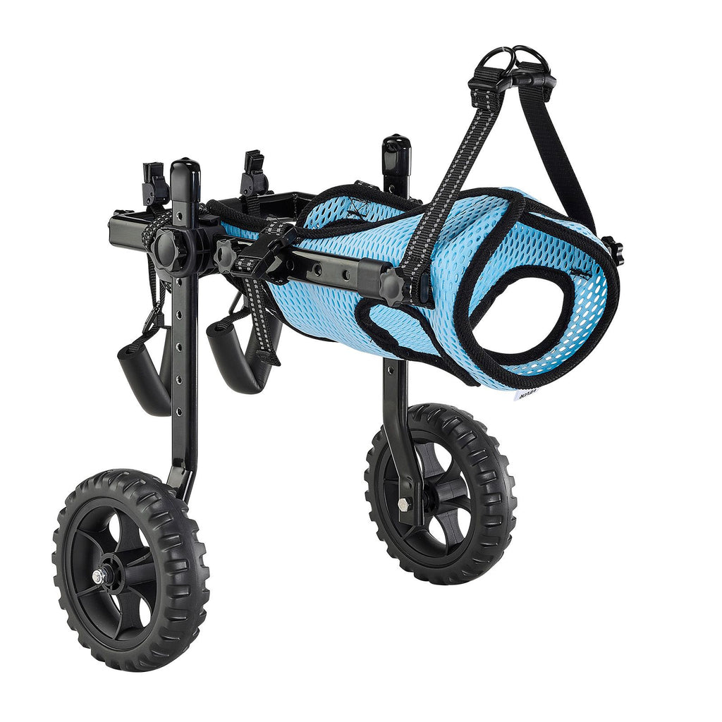 Dog Wheelchair for Back Legs, Adjustable 2 Wheels Pet Wheelchair, Lightweight Dog Cart with Shock-Absorbing Wheels, Mobility Support Wheel Chair for Disabled Injured Dogs up to 22lbs , X-Small