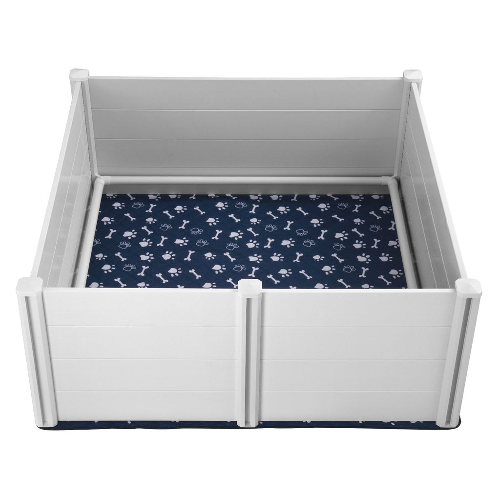 Dog Whelping Box, 59.8 x 59.8 x 24.0in Whelping Box for Dogs and Puppies, Whelping Pen for Puppies, Dog Birthing Box with Rails and Washable Pee Pad, Whelping Box for Large Breed Dogs, White