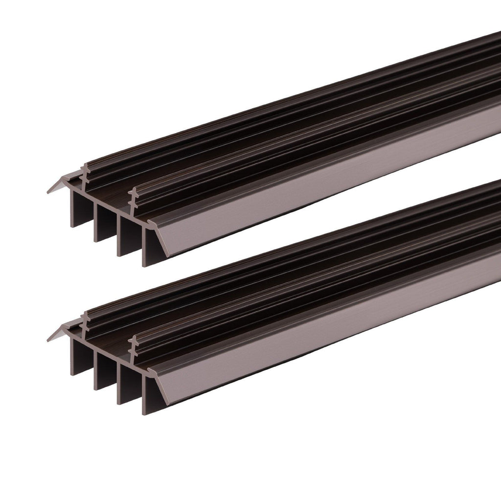 Door Bottom Seal Vinyl U-Shape Brown Kerf Under Door Draft Guard 36 In 2 Pack