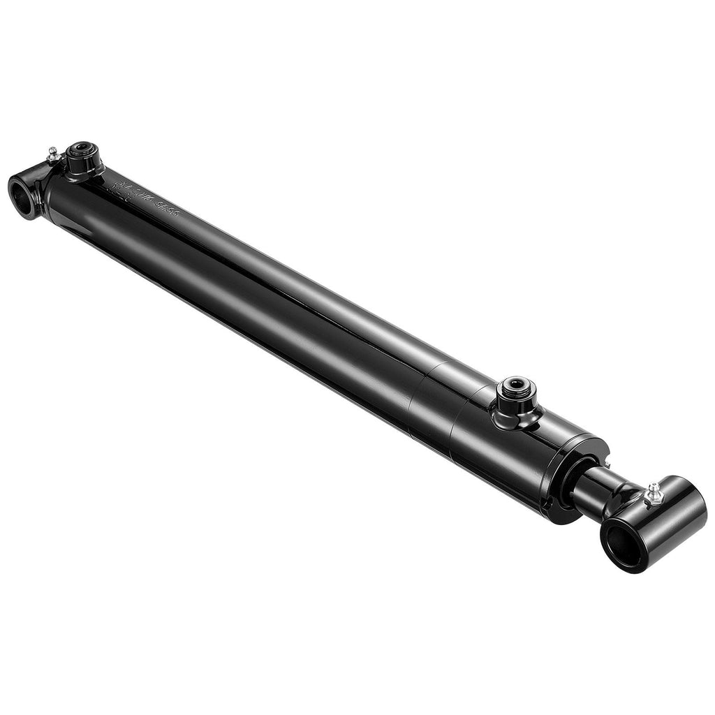 Double Acting Hydraulic Cylinder, 2" Bore x 16" Stroke, Max 3500PSI Hydraulic Cylinder, Heavy-Duty Welded Cross Tube Cylinders with 1" Pin Hole & SAE #6 Port for Agricultural Machinery, Tractors
