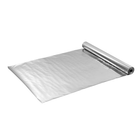 Double Reflective Insulation Roll, Perforated Woven Fabric Radiant Barrier, 0.15mm 48 in x 125 ft, Double-Sided Aluminum Foil Heat Reflective Shield, Thermal Insulation Roll for Window RV Roof