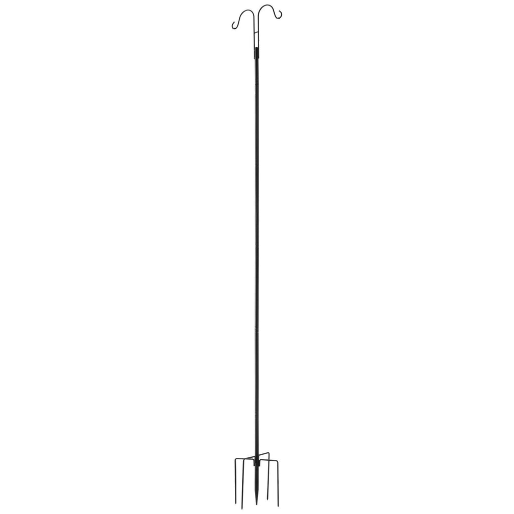 Double Shepherds Hooks for Outdoor, 8 Pack 92 Inch Heavy Duty Bird Feeder Pole, 3/4 Inch Thick Garden Hooks for Hanging Hummingbird Feeder, Plant Baskets, Solar Light Lanterns,Wind Chimes