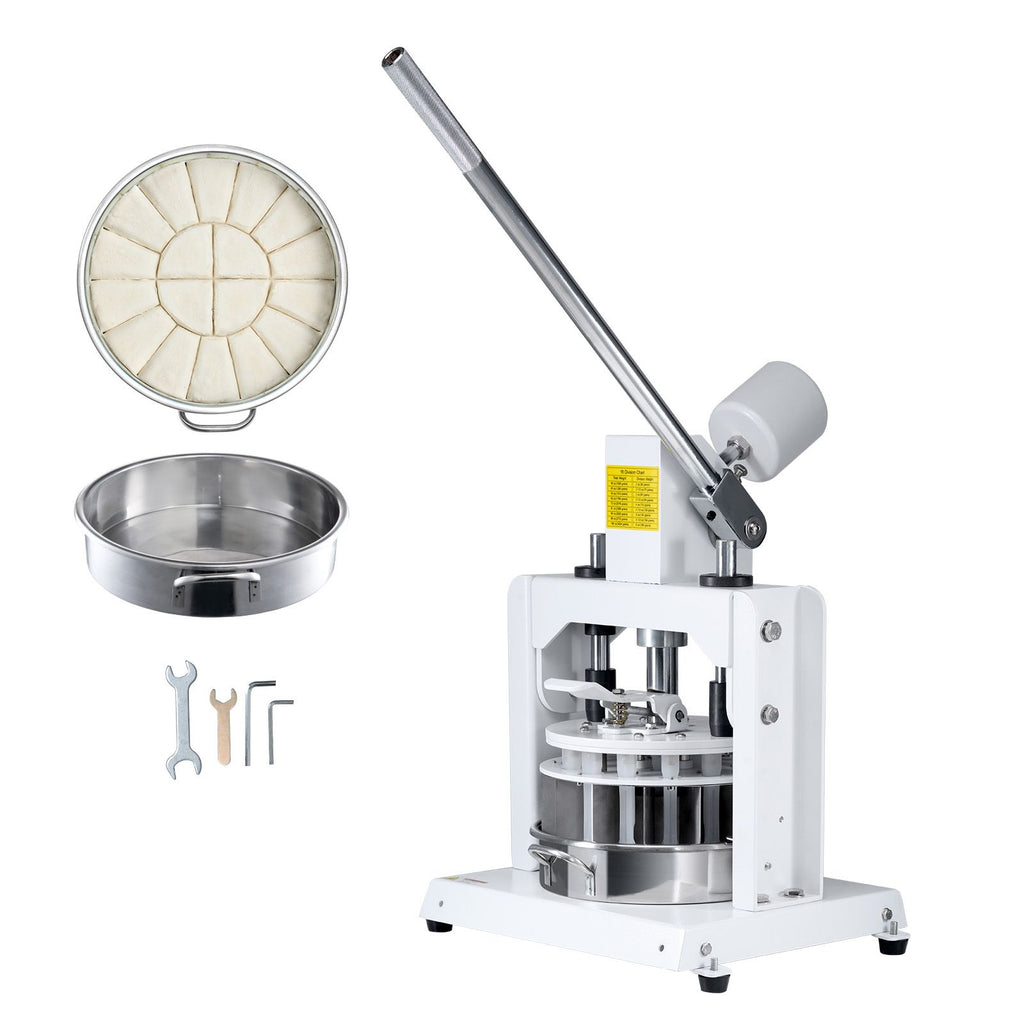 Dough Divider Rounder, 18PCS Manual Dough Equal Divider Machine, 2.11oz - 9.88oz Hand Press Dough Cutter with 304 Stainless Steel Tray and Blade, Bread Maker for Bakery, Restaurant, Commercial