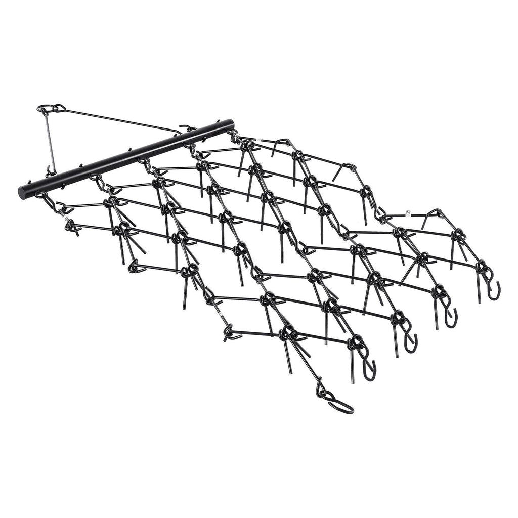 Drag Harrow, 4 ft x 5.6 ft Durable Chain Harrow with 80 Sharp Teeth, Suitable for ATV UTV Tractor, Ideal for Soil Preparation, Seeding, Smoothing Landscapes, and Yard Gravel Driveway Maintenance
