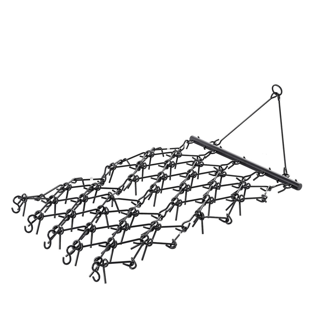 Drag Harrow, 4 x 4 ft Durable Chain Harrow with 69 Sharp Teeth, Suitable for ATV UTV Tractor, Ideal for Soil Preparation, Seeding, Smoothing Landscapes, and Yard Gravel Driveway Maintenance