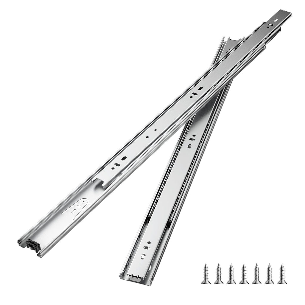 Drawer Slides, 24 inch, 10 Pairs Full Extension Ball Bearing Cabinet Rails, 100 LB Load Capacity Heavy Duty Side Mount Dresser Drawer Slides, Drawer Track Runners for Kitchen DIY Replacement