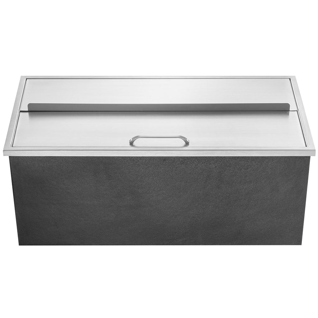 Drop in Ice Chest, 36"L x 18"W x 14"H Stainless Steel Ice Cooler, Commercial Ice Bin with Sliding Cover, 40.9 qt Outdoor Kitchen Ice Bar, Drain-pipe and Drain Plug Included, for Cold Wine Beer