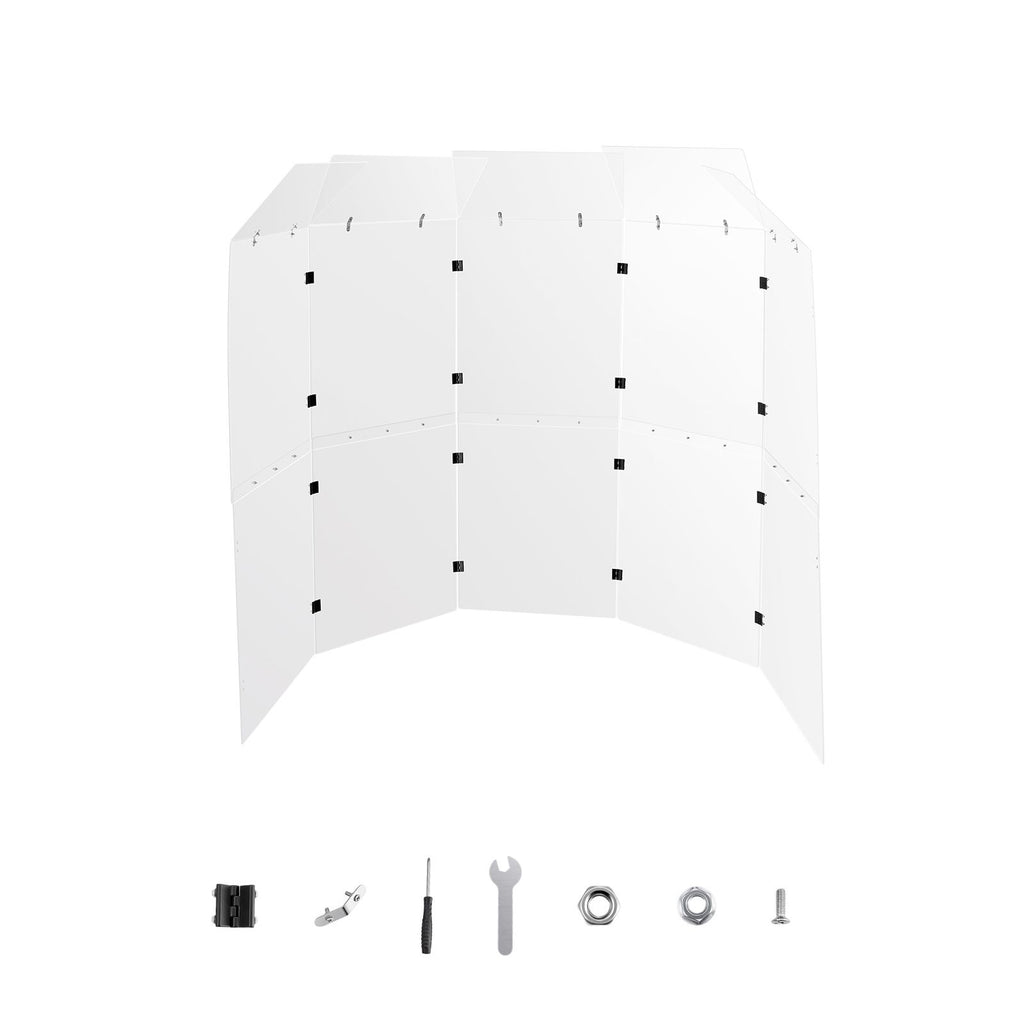 Drum Shield, 5 Panels 2ft x 5ft Portable Acrylic Drum Cage with Zinc Alloy Hinges and Deflectors for Church Concert Halls, Drum Shields Drum Sound Barrier Suitable for Practice and Performance
