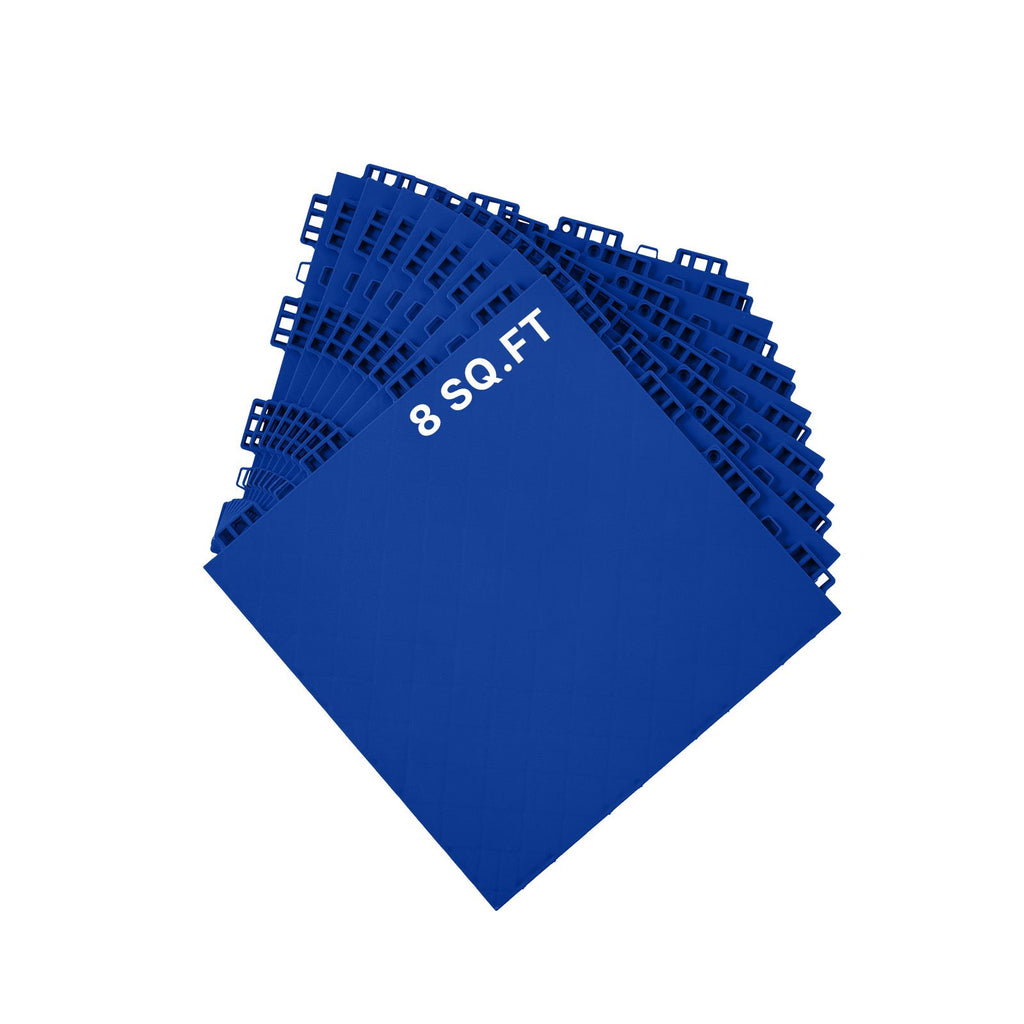 Dryland Tiles for Hockey Floor Mat, 12 x 12 in 8 Pcs Interlocking Versatile Training Surface, Dance Floor Tiles, Hockey Training Equipment Board for Shooting (Blue, 8 sq. ft/Box)