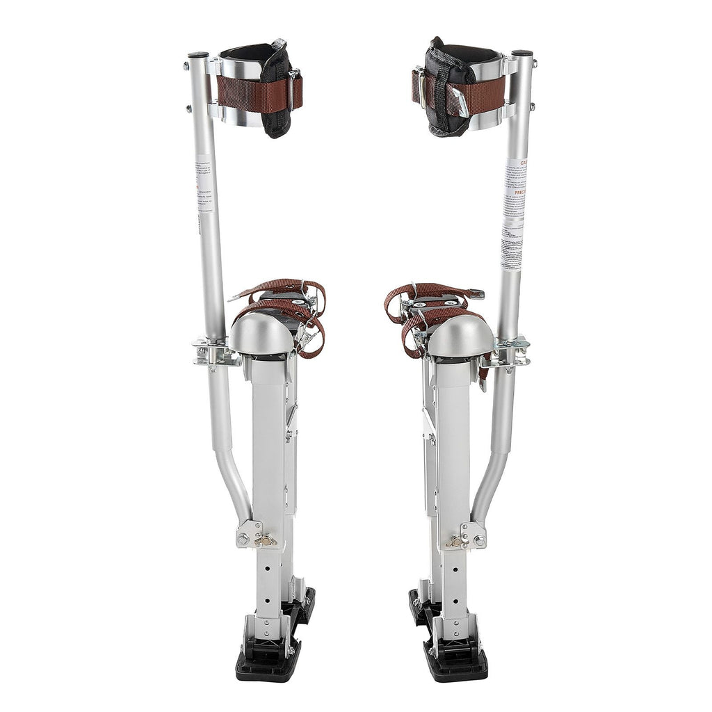 Drywall Stilts, 16.1–24.1 in Adjustable Aluminum Painter Stilts, 228 lbs Load Capacity, Non-Slip Rubber Feet, Dual Spring Shock Absorption, Comfortable Leg Straps for Painting, Decoration,Silver