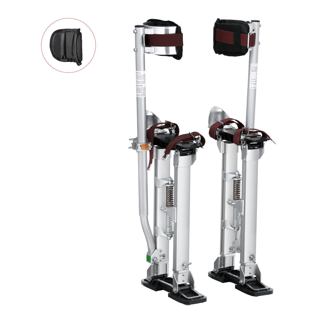 Drywall Stilts, 18''-30'' Adjustable Aluminum Tool Stilts with Protective Knee Pads, Durable and Non-slip Work Stilts for Sheetrock Painting, Walking, Taping, Silver