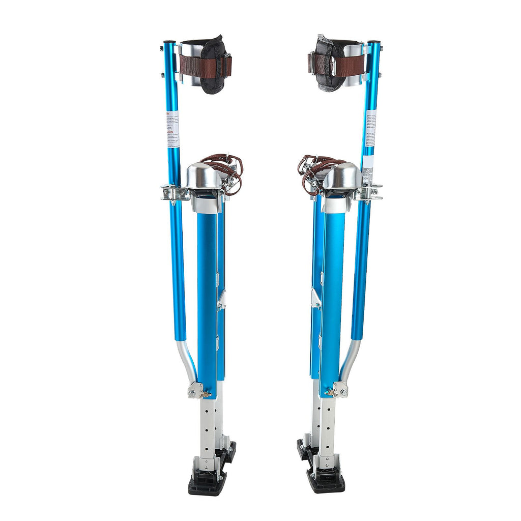 Drywall Stilts, 24.2–40.3 Inch Adjustable Aluminum Painter Stilts, 228 lbs Load Capacity, Non-Slip Rubber Feet, Dual Spring Shock Absorption, Comfortable Leg Straps for Painting, Decoration,Blue