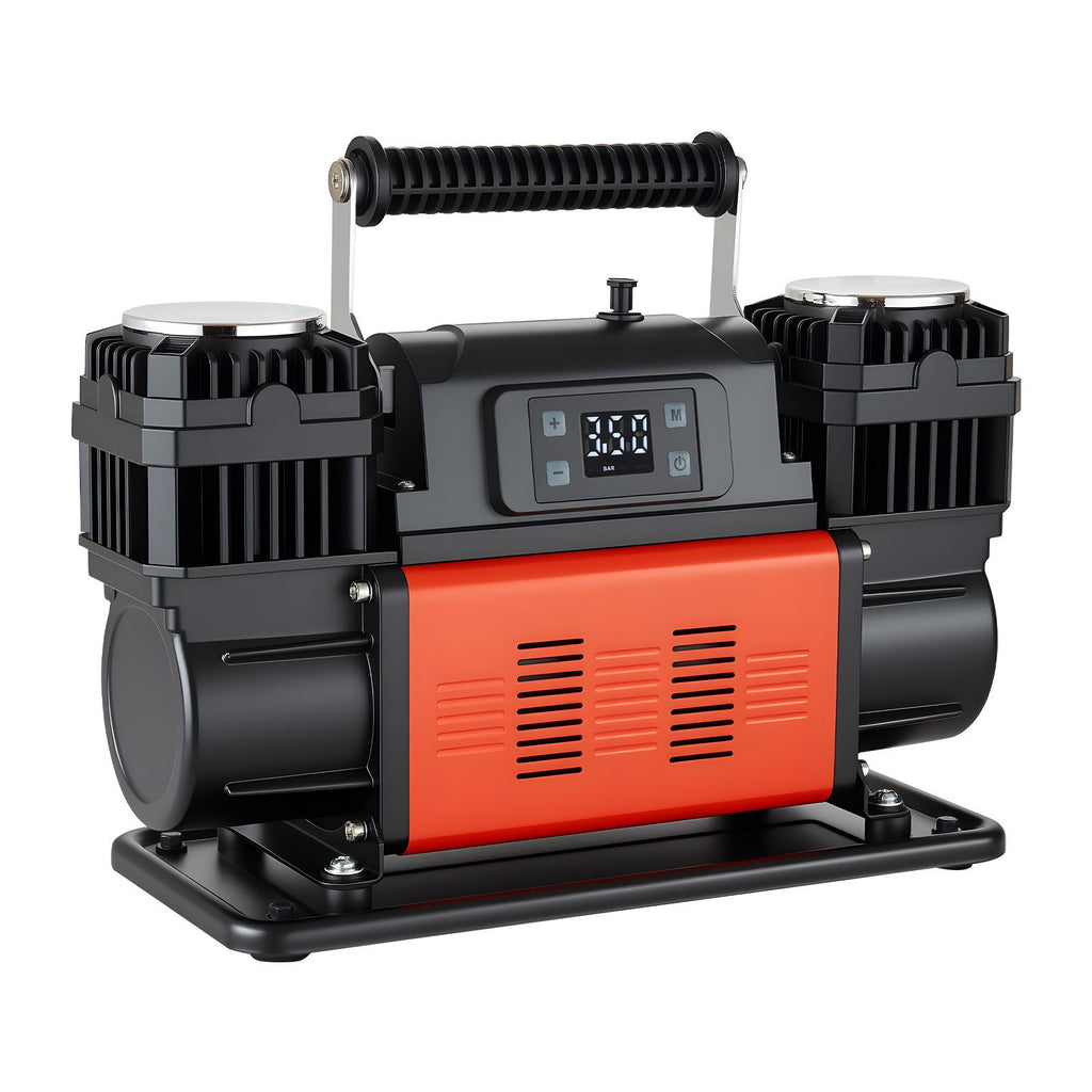 Dual-Cylinder Heavy Duty Air Compressor, 10.6CFM Auto-Stop Portable Tire Inflator, 12V 150PSI Offroad Air Pump with LCD Digital Display & Adapters for Truck Car SUV 4 x 4 Vehicle RV