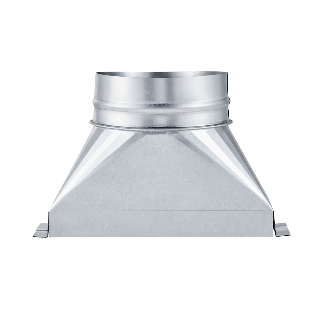 Duct Boot, 3-1/4 x 10 x 6 inch Duct End Boot, Galvanized to Round Transition Galvanized Floor Register Tool for Center Ventilation & HVAC System, Easy Installation,Silver (6 in Round Pipe)