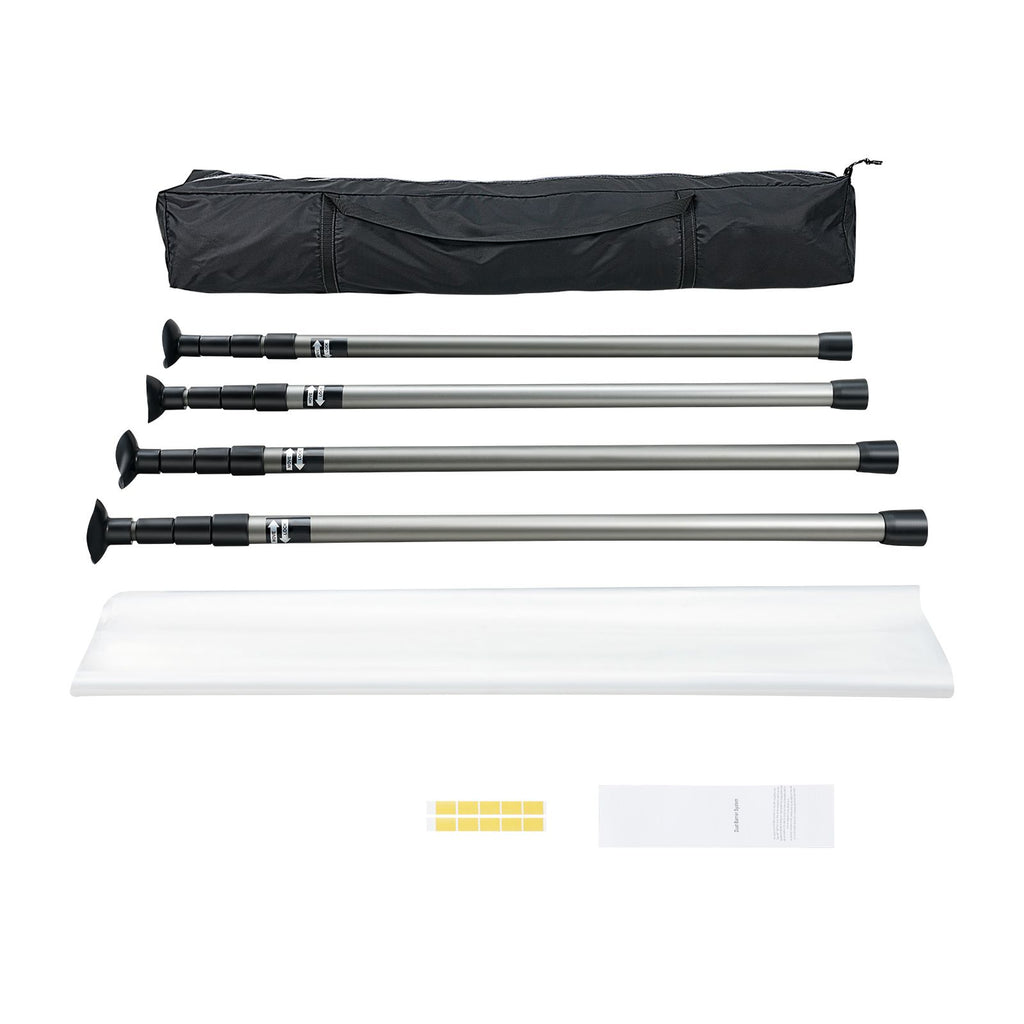 Dust Barrier Poles, 12 Ft Dust Barrier System with 4 Telescoping Poles, 32.8x13.12 Ft Plastic Film, and Carry Bag, for Interior Decoration and Painting Projects image 2