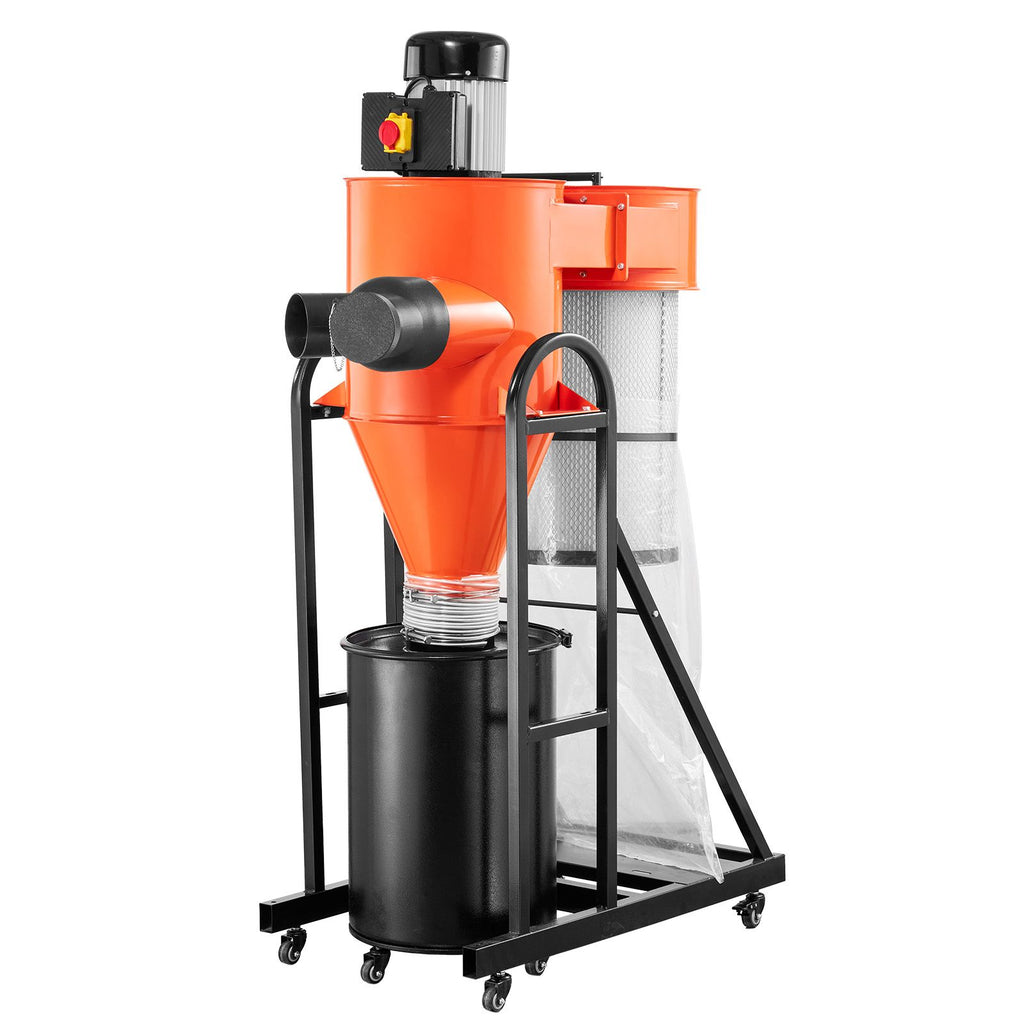 Dust Collector, 763 CFM 1 Micron Cyclone Dust Collector, 1.5HP Dusts Collection System with 12.5-Gallon Dust Collector Bag & Base Stand, Smart Cyclone Separation, Dusts Separator for Woodworking
