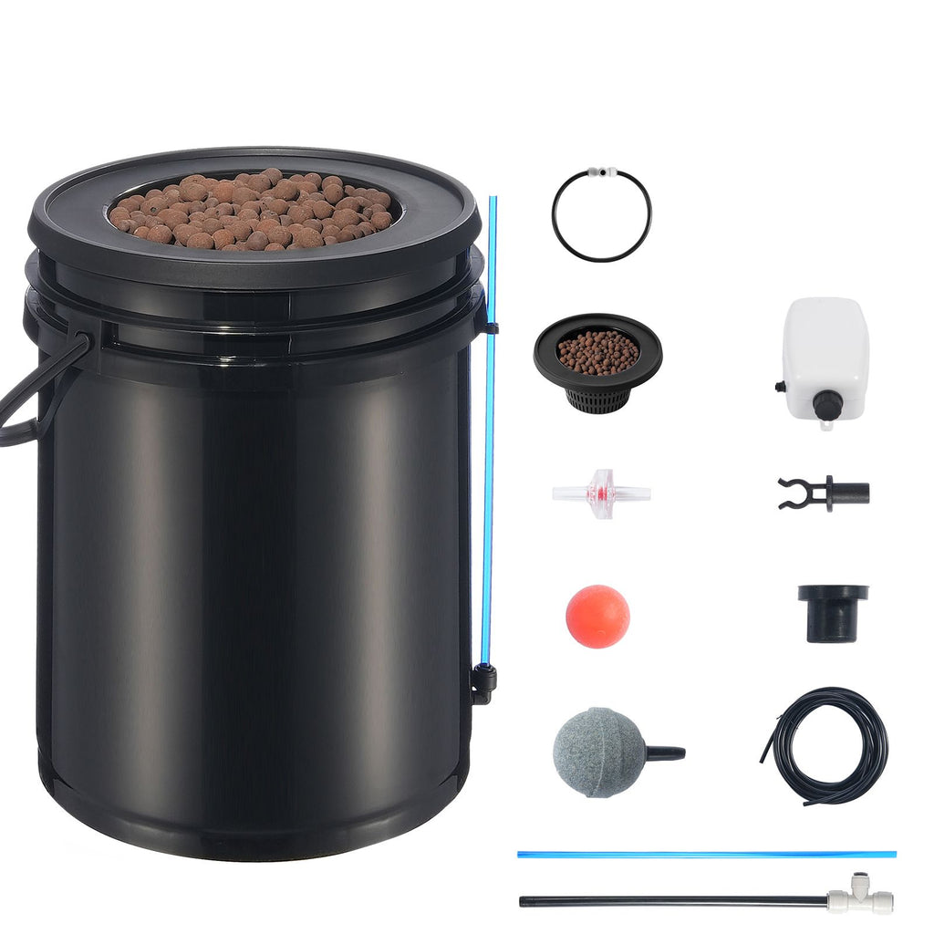 DWC Hydroponics Grow System Deep Water Culture with Top Drip 1 Bucket 5Gal