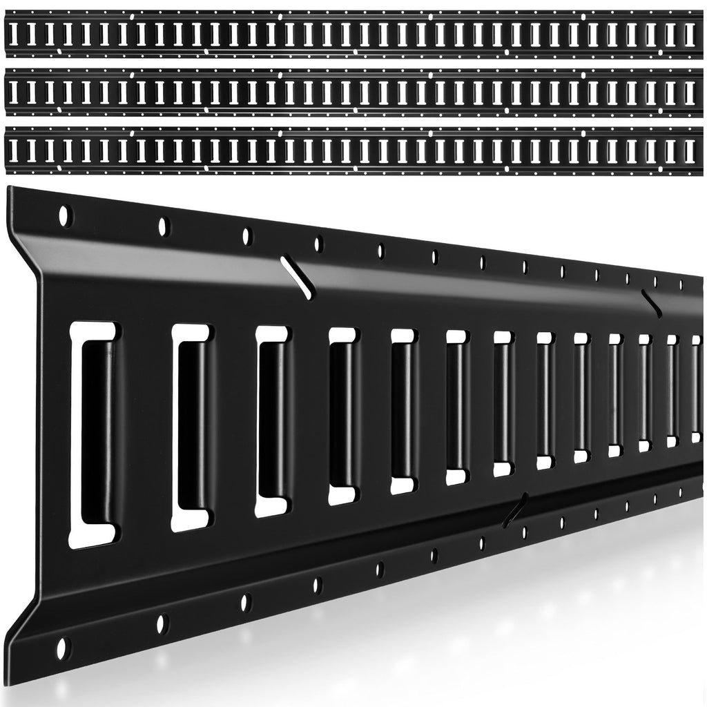 E-Track Tie-Down Rails, 4 Pack, 7.7 ft E Track Rails Secures Cargo & Heavy Loads Up to 2,000 lbs, Trailer Tie-Down System Suitable for Garages, Vans, Motorcycle Tie Downs, ATV Mountings