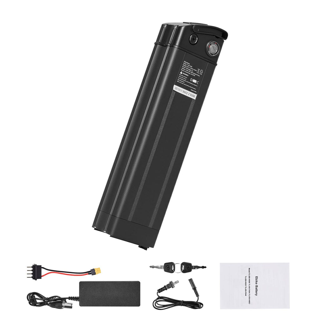 Ebike Battery, 48V 15.6Ah Electric Bike Lithium Battery Pack with BMS, 3A Charger and Lock for 1000W E-Bike Motor, Detachable Electric Bicycle Replacement Kit with Indicator & Discharge Socket